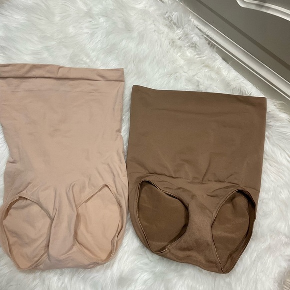 Set of 2 SPANX High-Waisted Shapewear in Nude and Brown - Picture 1 of 6